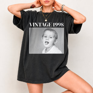 Aangepaste Vintage Foto En Jaar Nostalgische Verja T-shirt