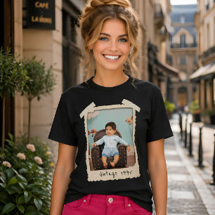 Aangepaste Vintage Foto Verjaardag T-shirt