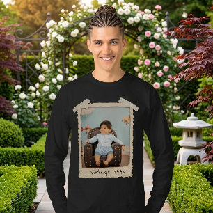 Aangepaste Vintage Foto Verjaardag T-shirt