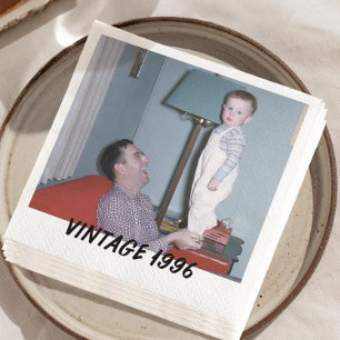 Aangepaste vintage fotodoekjes met tekst - Persona Servet