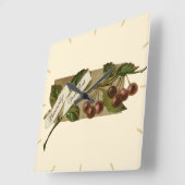 Aangepaste Vintage Kersen Retro Fruit Oude Stijl Vierkante Klok (Hoek)