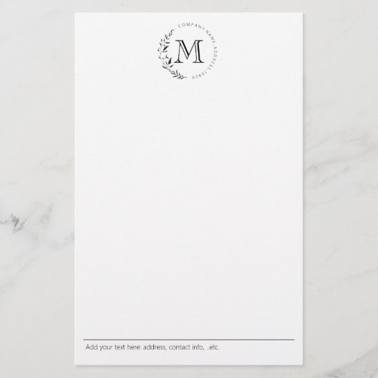 Aangepaste vintage krans monogram briefpapier (Voorkant)