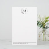 Aangepaste vintage krans monogram briefpapier (Staand voorkant)