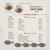 Aangepaste Vintage Kustkroeg Merchandise Menu (Voorkant / Achterkant)