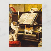 Aangepaste vintage pianoles Moederkat & Kittens Briefkaart (Voorkant)