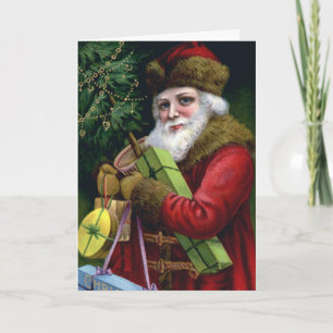 Aangepaste Vintage Santa Claus Kerstmis Kaart Sjab