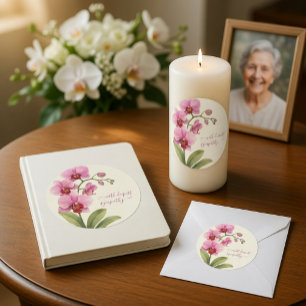 Aangepaste Vintage Waterverf Condoleancekaart Ronde Sticker