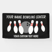 Aangepaste vinyl banner met bowling bal en pinnen (Horizontaal)