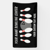 Aangepaste vinyl banner met bowling bal en pinnen (Verticaal)