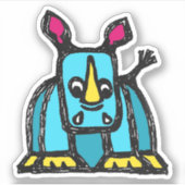 Aangepaste Vinyl Sticker - Radley Rhino (Voorkant)