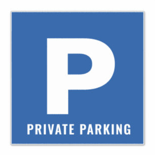 Aangepaste vinylsticker met blauw privé parkeerpic sticker