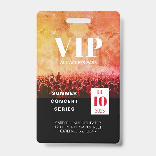 Aangepaste VIP All Access Concern Badge (Voorzijde)