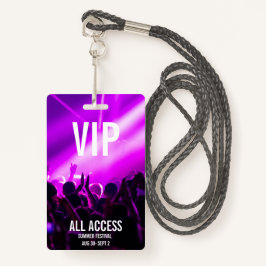 Aangepaste VIP All-Access Concert Event Pass Paars Badge