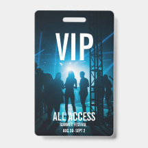Aangepaste VIP All-Access Concert Event Pass Vrouw