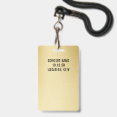 Aangepaste VIP All Access Concert Nepgoud Badge (Achterkant met lanyard)