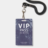 Aangepaste VIP All Access Event Blue Marble Badge (Voorzijde met lanyard)