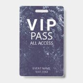 Aangepaste VIP All Access Event Blue Marble Badge (Voorzijde)