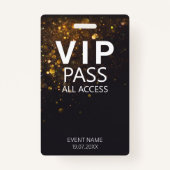 Aangepaste VIP All Access Event Bokeh Glitter Badg Badge (Voorkant)