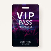Aangepaste VIP All Access Event Concert Paarse Badge (Voorkant)