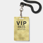 Aangepaste VIP All Access Event Gold Foil badge (Voorkant met koord)