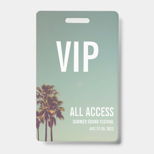 Aangepaste VIP All Access Festival Pass Concern Ba Badge (Voorkant)