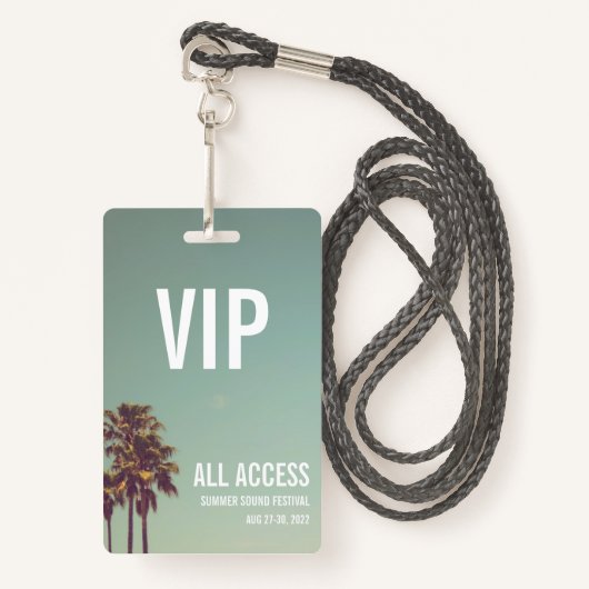 Aangepaste VIP All Access Festival Pass Concern Ba Badge (Voorkant met draagriem)