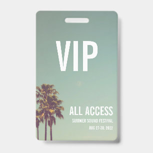 Aangepaste VIP All Access Festivalpas Concert Badg Badge