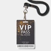 Aangepaste VIP All Access Glitter Badge met Barcod (Voorzijde met lanyard)