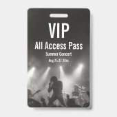 Aangepaste VIP All Access Pas Concert Badge (Voorzijde)