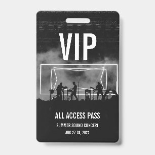 Aangepaste VIP All Access Pas Concert Badge