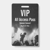 Aangepaste VIP All Access Pas Concert Badge (Voorzijde)