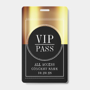 Aangepaste VIP All Access Pas Concert Badge