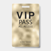 Aangepaste VIP All Access QR Code Evenement Goud F Badge (Voorzijde)