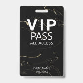 Aangepaste VIP All Access QR Code Evenement Zwarte Badge (Voorzijde)