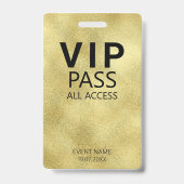 Aangepaste VIP All Access QR Code Event Gold Badge (Voorkant)