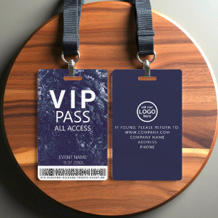 Aangepaste VIP Alle toegangsstreepjescode Logo Bla Badge