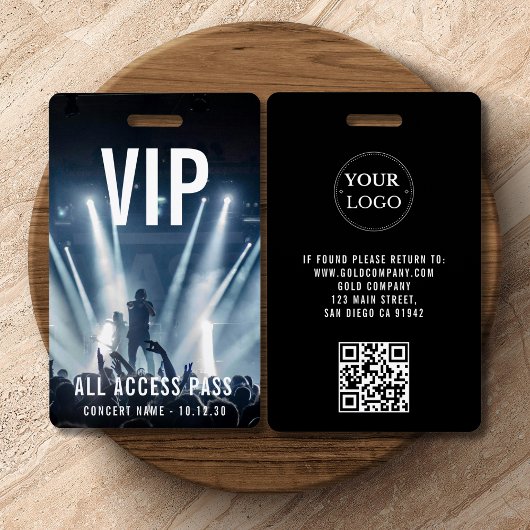 Aangepaste VIP Company Logo QR Code Concert Badge