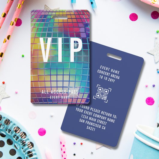 Aangepaste VIP Concert Alle Access Pass QR Code Di Badge
