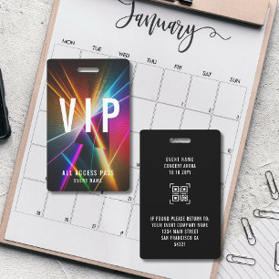 Aangepaste VIP-concert evenement all-access pas QR Badge