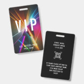 Aangepaste VIP Concert Event All Access Pass QR Co Badge (Voor- en achterkant)