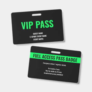 Aangepaste VIP Gast Minimalistische E-Sport Evenem Badge