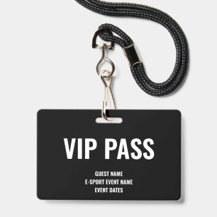 Aangepaste VIP Gast Minimalistische E-Sport Evenem Badge