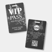Aangepaste VIP QR Code Event Black en White Badge (Voor- en achterkant)