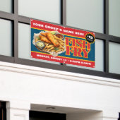 Aangepaste Vis Frituren Fondsenwerving Spandoek (Buitenkant Gebouw)