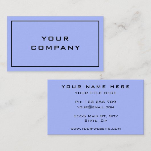 Aangepaste Visitekaartje blauwe kleur - gepersonal (Voorkant / Achterkant)