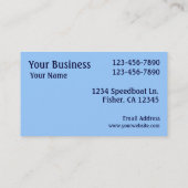 Aangepaste visitekaartjes met een blauwe themaspee (Achterkant)