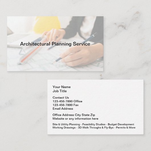 Aangepaste Visitekaartjes voor architectuurplannin (Voorkant / Achterkant)