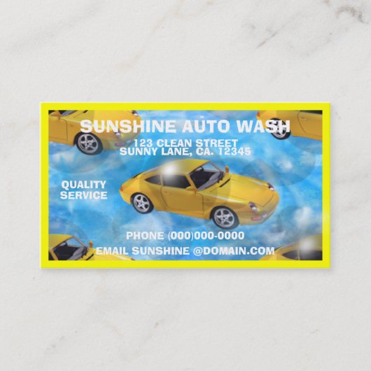 Aangepaste Visitekaartjes voor automatisch wassen (Voorkant)