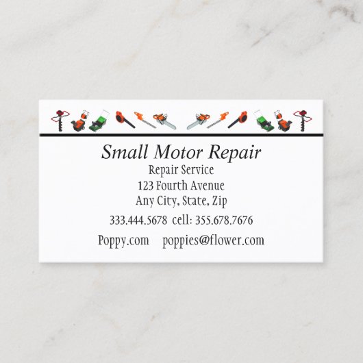 Aangepaste Visitekaartjes voor kleine motorreparat (Voorkant)