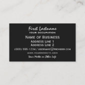 Aangepaste visitekaartjes voor zwarte kat (Achterkant)